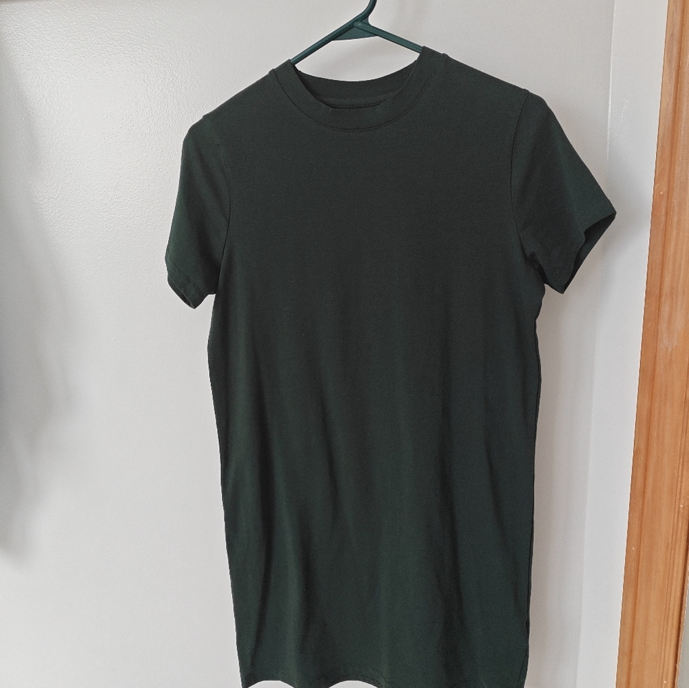 NWOT Simon's Forest Green Cotton T-shirt Dress, X-small